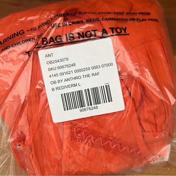 New Anthropologie V-Neck Back-Cutout Mini Dress - Large, Red Orange - Picture 10 of 11